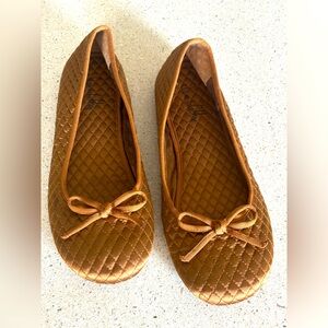 Quilted Brown Ballet Flats